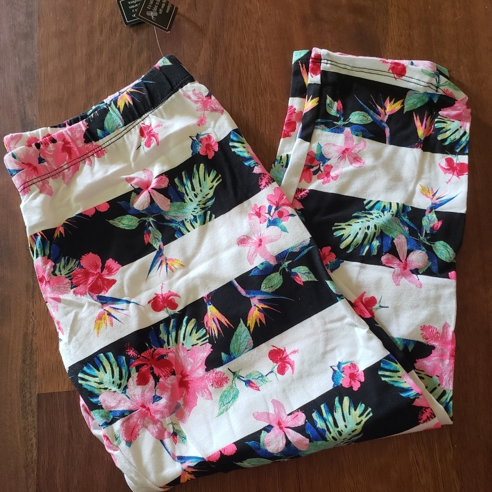 Floral Capris ~ Striped Leggings